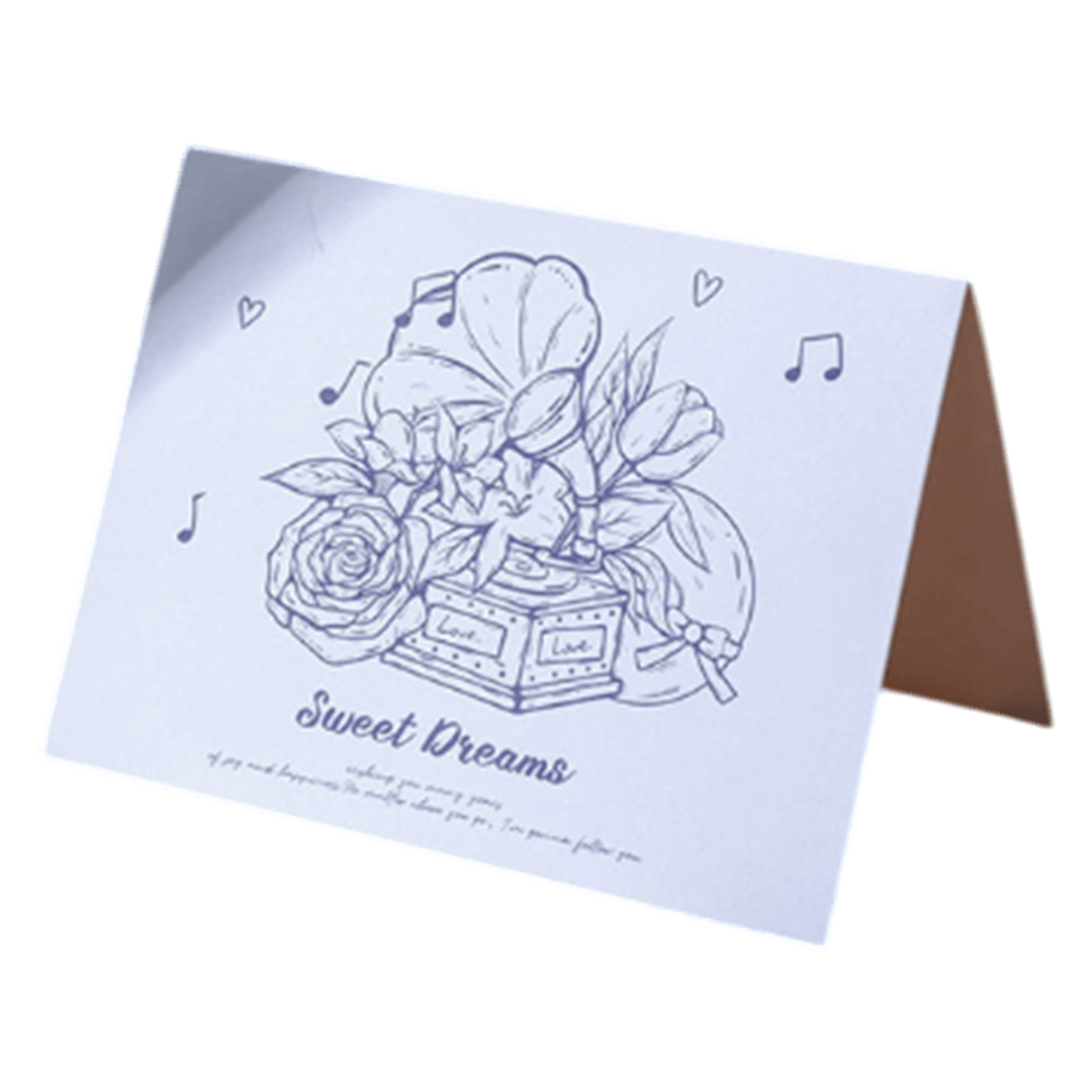 Custom Music Box Sweet Dreams Anniversary Card Blue