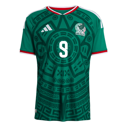 Versão do Jogador Raúl #9 Mexico Casa World Cup Futebol Camisas 2026 Verde