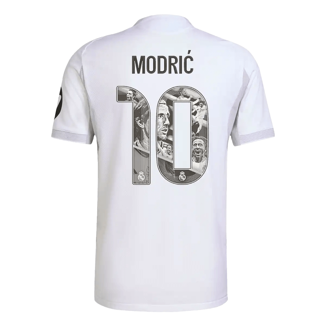 Autêntico MODRIĆ Special #10 Real Madrid Casa Especial Especial Futebol Camisas 2025/26 Branco
