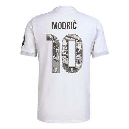 Autêntico MODRIĆ Special #10 Real Madrid Casa Especial Especial Futebol Camisas 2025/26 Branco