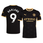 Versão do Jogador HAALAND #9 Manchester City Fora Futebol Camisas 2026/27 Preto