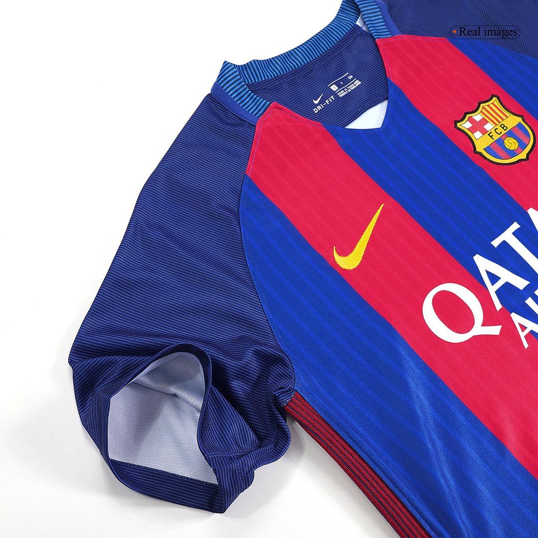 Retrô MESSI #10 Barcelona Casa Camisa 2016/17 Vermelho&Azul