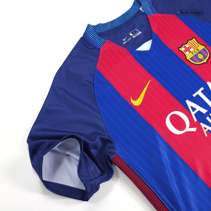 Retrô MESSI #10 Barcelona Casa Camisa 2016/17 Vermelho&Azul