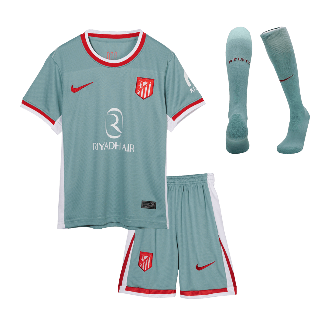 Kits de futebol completos personalizados do Atlético de Madrid para crianças 2024/25