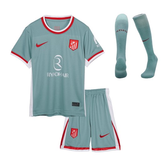 Kits de futebol completos personalizados do Atlético de Madrid para crianças 2024/25