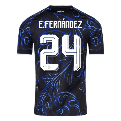 E. FERNÁNDEZ #24 Argentina Fora Copa do Mundo Camisa 2026 Preto