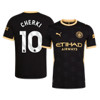 Versão do Jogador CHERKI #10 Manchester City Fora Futebol Camisas 2026/27 Preto