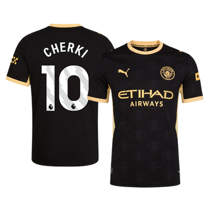 Versão do Jogador CHERKI #10 Manchester City Fora Futebol Camisas 2026/27 Preto