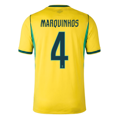 MARQUINHOS #4 Brazil Casa Copa do Mundo Camisa 2026 Amarelo