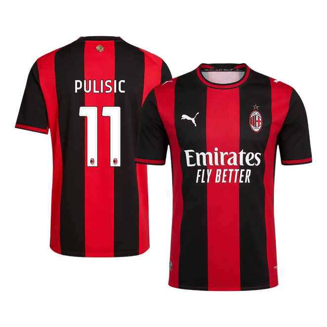 Versão do Jogador PULISIC #11 AC Milan Casa Futebol Camisas 2026/27