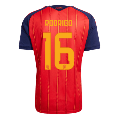 Versão do Jogador RODRIGO #16 Spain Casa Copa do Mundo Futebol Camisas 2026 Vermelho