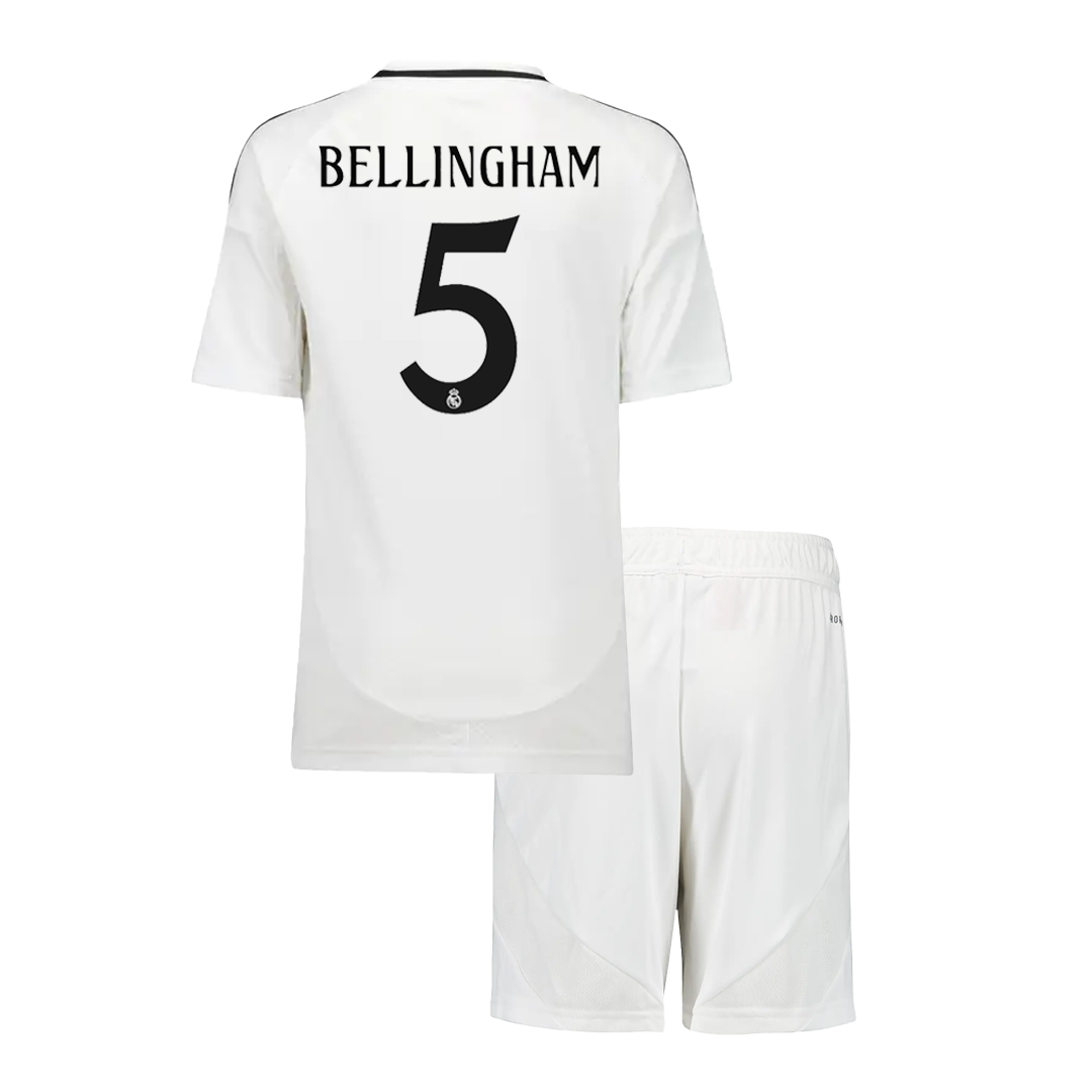 BELLINGHAM #5 Kid's Real Madrid Home Football Shirt Kit (Shirt+Shorts) 2024/25 Football Kit UK