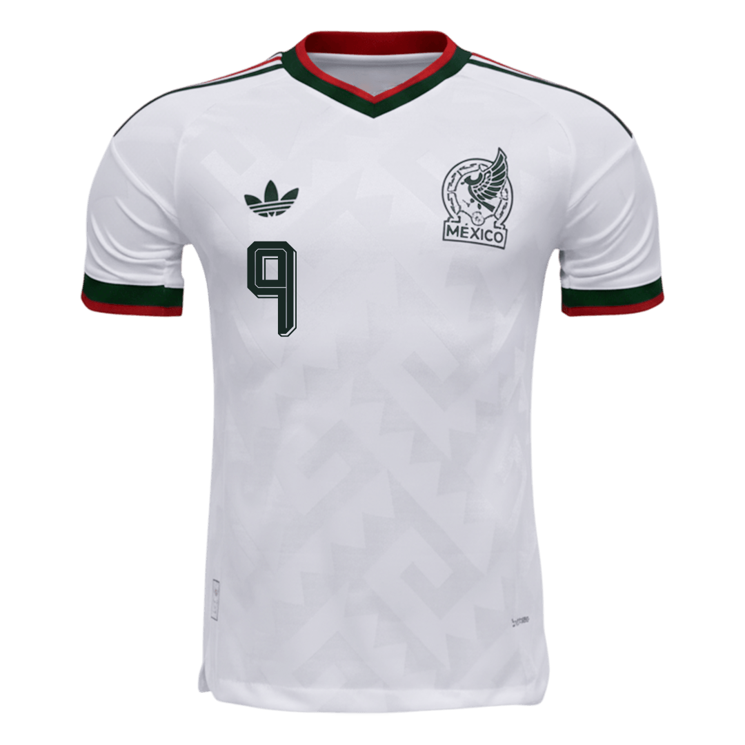 Versão do Jogador RAÚL #9 Mexico Fora Copa do Mundo Futebol Camisas 2026 Branco