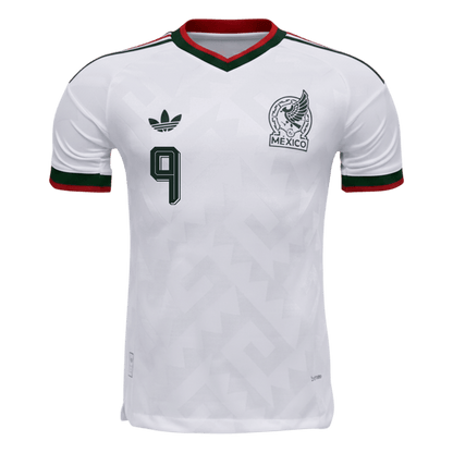 Versão do Jogador RAÚL #9 Mexico Fora Copa do Mundo Futebol Camisas 2026 Branco