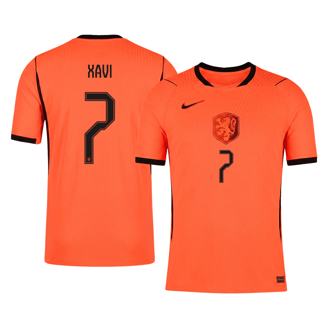 Versão do Jogador XAVI #7 Netherlands Casa Copa do Mundo Futebol Camisas 2026 Laranja