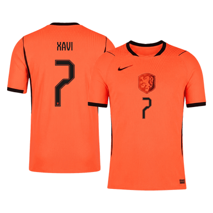 Versão do Jogador XAVI #7 Netherlands Casa Copa do Mundo Futebol Camisas 2026 Laranja