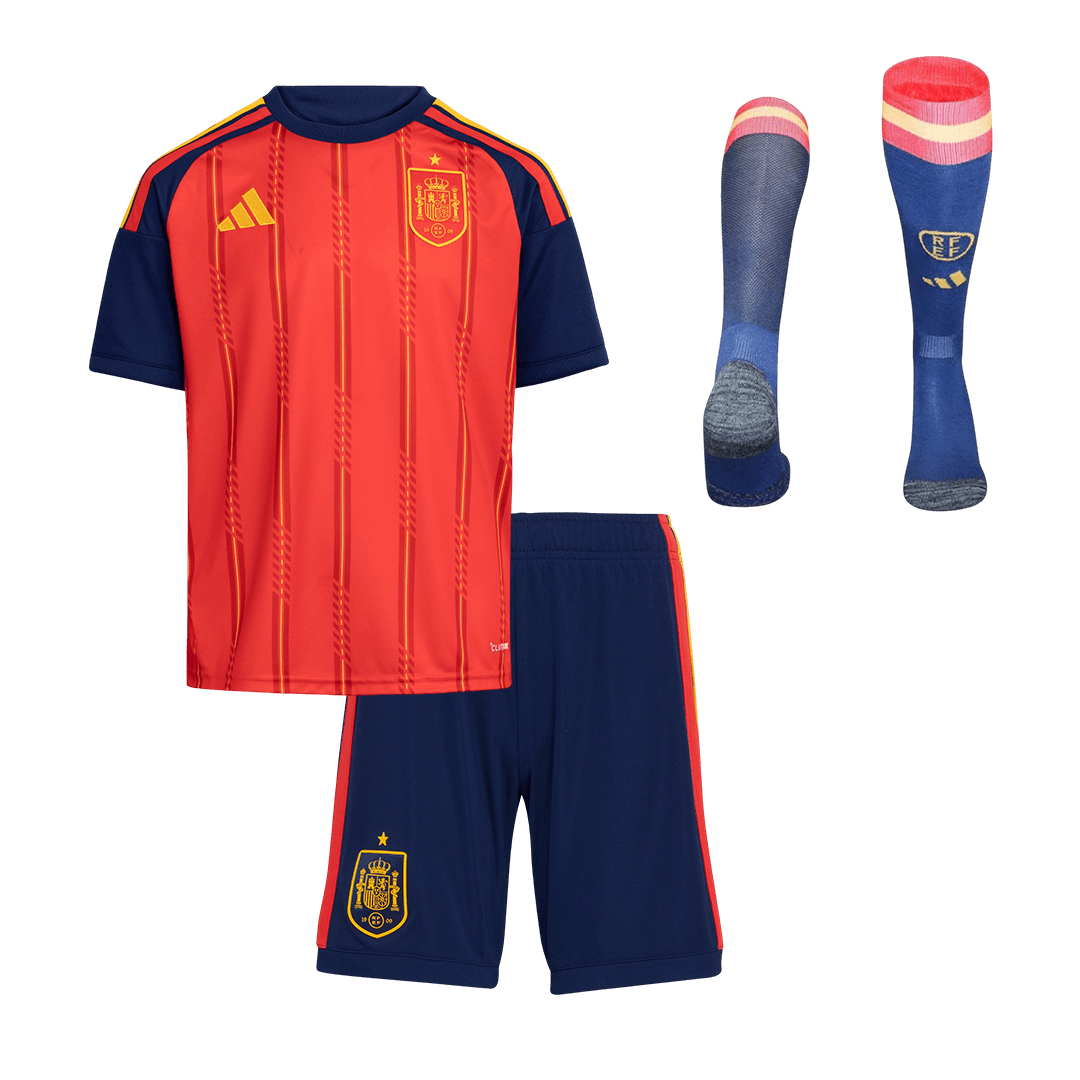 Spain Infantil 
 Casa World Cup Futebol Camisa Conjunto (Camisa+Shorts+Meias) 2026 Vermelho