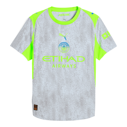 Autêntico Manchester City Fora Terceira Futebol Camisas 2025/26 Cinza
