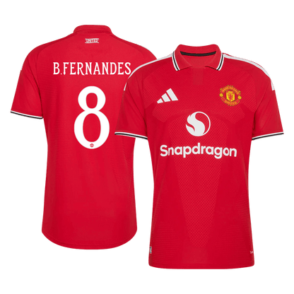Versão do Jogador B. FERNANDES #8 Manchester United Casa Futebol Camisas 2026/27 Vermelho - UCL