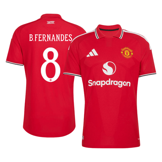 Versão do Jogador B. FERNANDES #8 Manchester United Casa Futebol Camisas 2026/27 Vermelho - UCL
