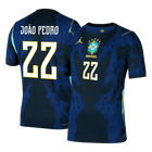 Versão do Jogador JOÃO PEDRO #22 Brazil Fora Copa do Mundo Futebol Camisas 2026 Marinha