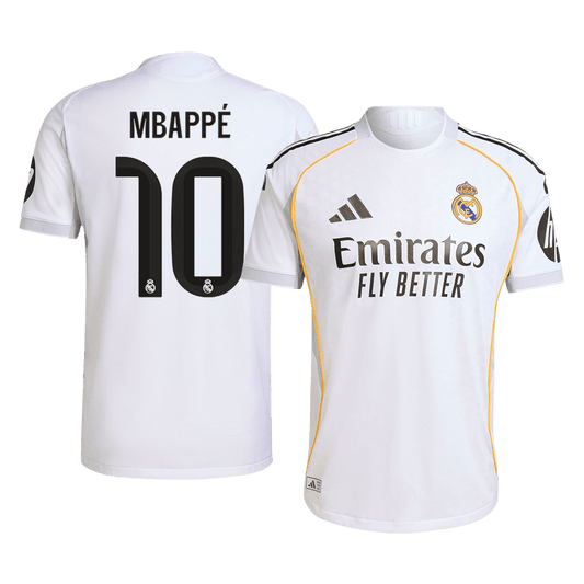 Autêntico MBAPPÉ #10 Real Madrid Casa Futebol Camisas 2025/26 Branco