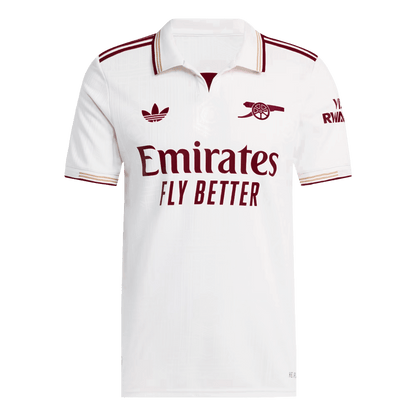 Autêntico Arsenal Fora Terceira Futebol Camisas 2025/26 Branco