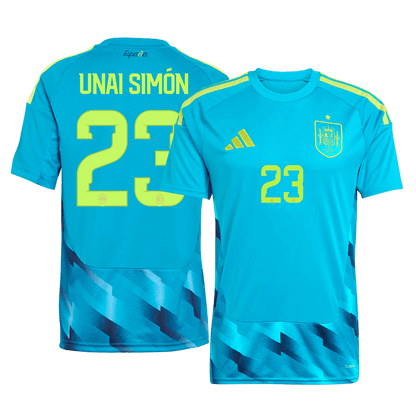 UNAI SIMÓN #23 Spain Goleiro Copa do Mundo Camisa 2026 Azul