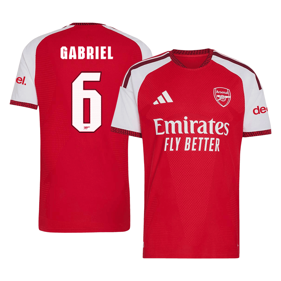 Versão do Jogador GABRIEL #6 Arsenal Casa Futebol Camisas 2026/27 Vermelho - UCL