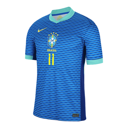Camisola RAPHINHA #11 Brasil Futebol Fora Camisola Personalizada 2024