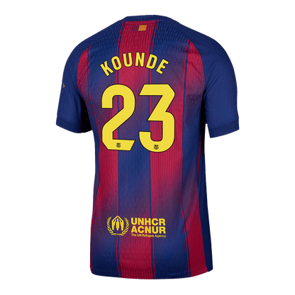 Autêntico KOUNDE #23 Barcelona Casa Futebol Camisas 2025/26