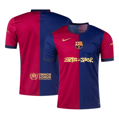 Camisola de futebol personalizada Barcelona vs Travis Scott, camisola principal, 2024/25