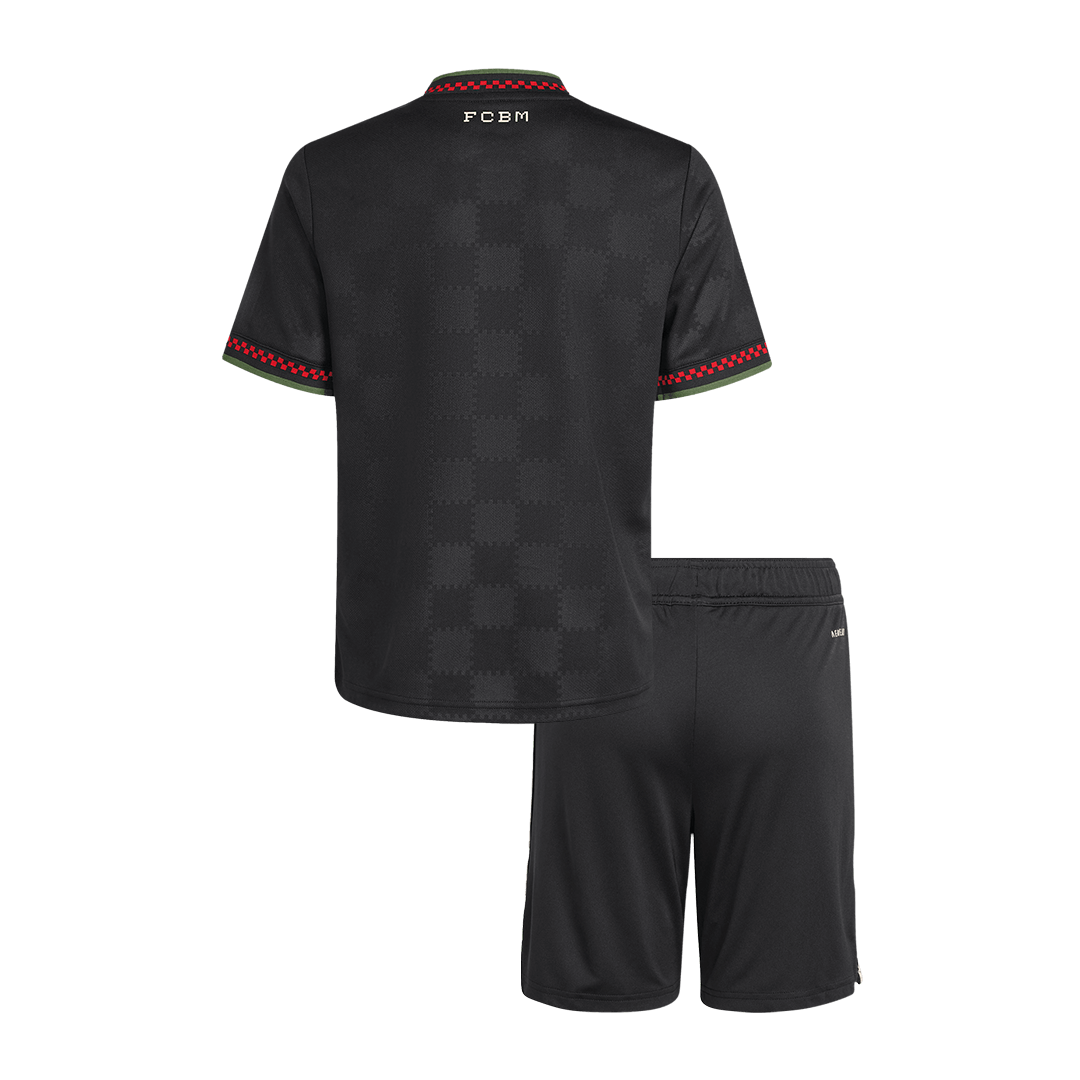 Bayern Munich Infantil Fora Terceira Conjunto (Camisa + Calção) 2025/26 Preto