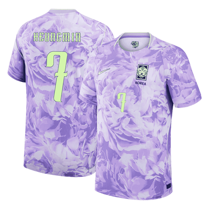 Versão do Jogador HEUNGMIN #7 South Korea Fora Copa do Mundo Futebol Camisas 2026 Roxo