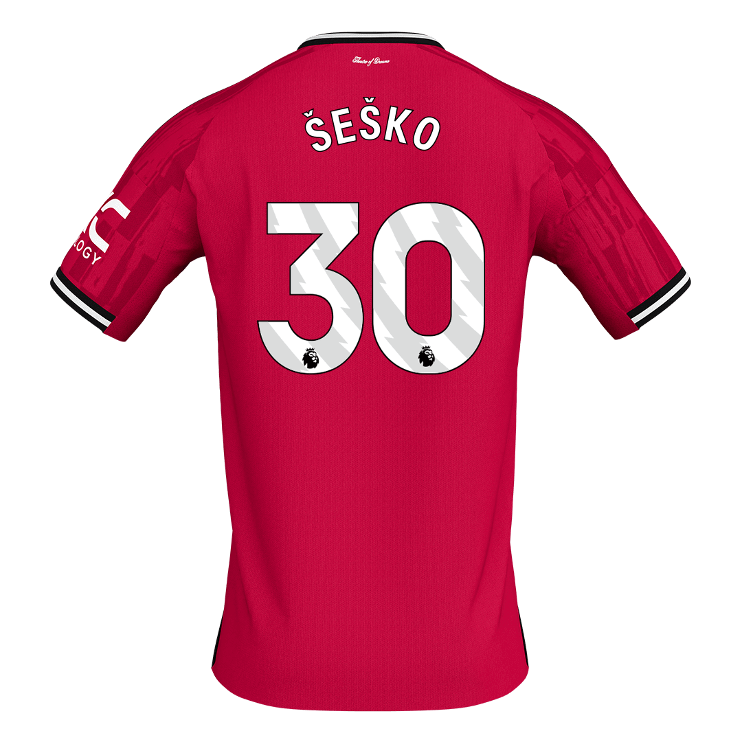 ŠEŠKO #30 Manchester United Casa Camisa 2025/26 Vermelho