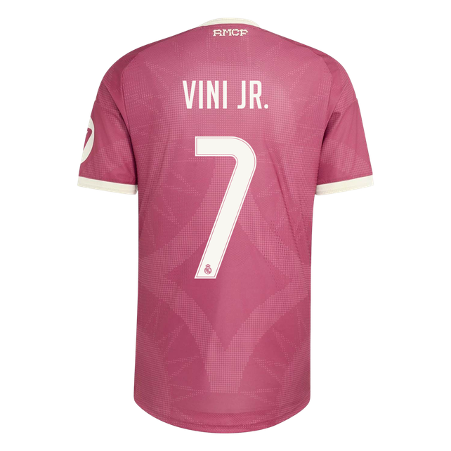 Versão do Jogador VINI JR. #7 Real Madrid Terceira Futebol Camisas 2026/27 Rosa