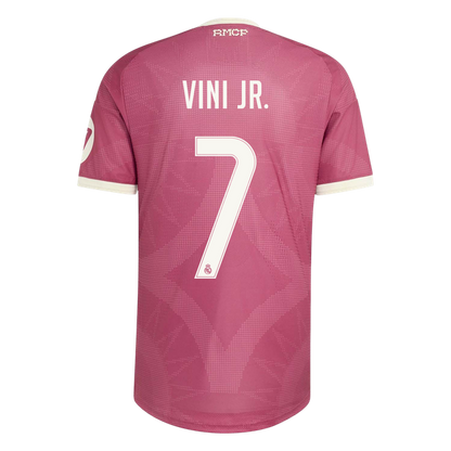 Versão do Jogador VINI JR. #7 Real Madrid Terceira Futebol Camisas 2026/27 Rosa