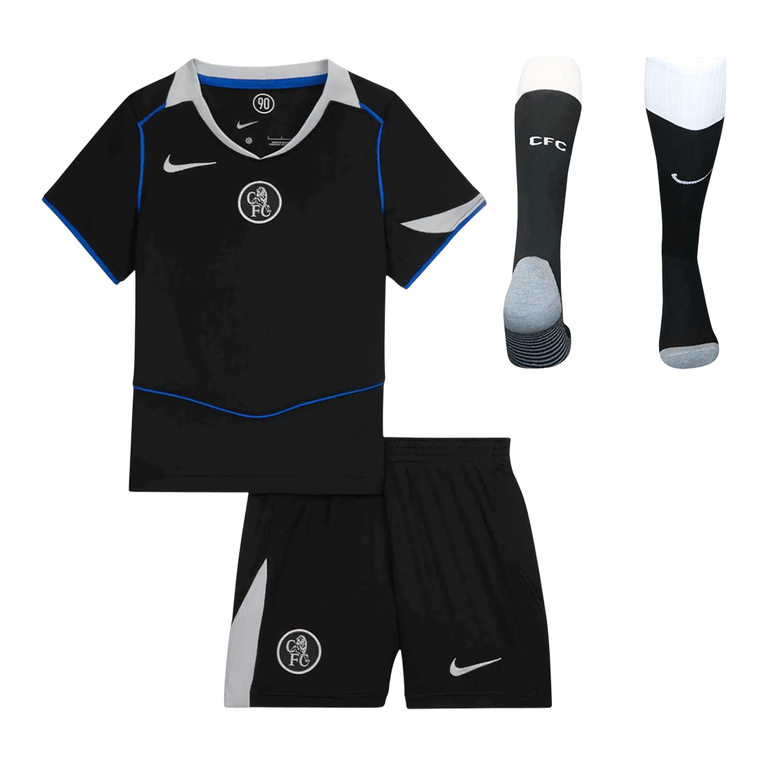 Chelsea Infantil 
 Terceira Futebol Camisa 2025/26 Preto