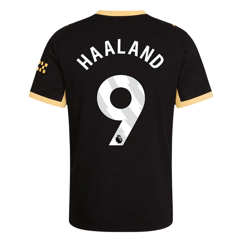 Versão do Jogador HAALAND #9 Manchester City Fora Futebol Camisas 2026/27 Preto