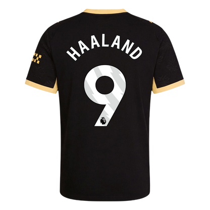 Versão do Jogador HAALAND #9 Manchester City Fora Futebol Camisas 2026/27 Preto