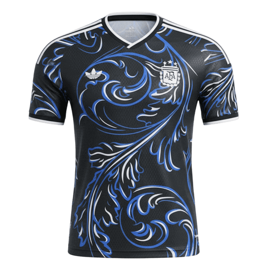 Versão do Jogador Argentina Fora World Cup Futebol Camisas 2026 Preto
