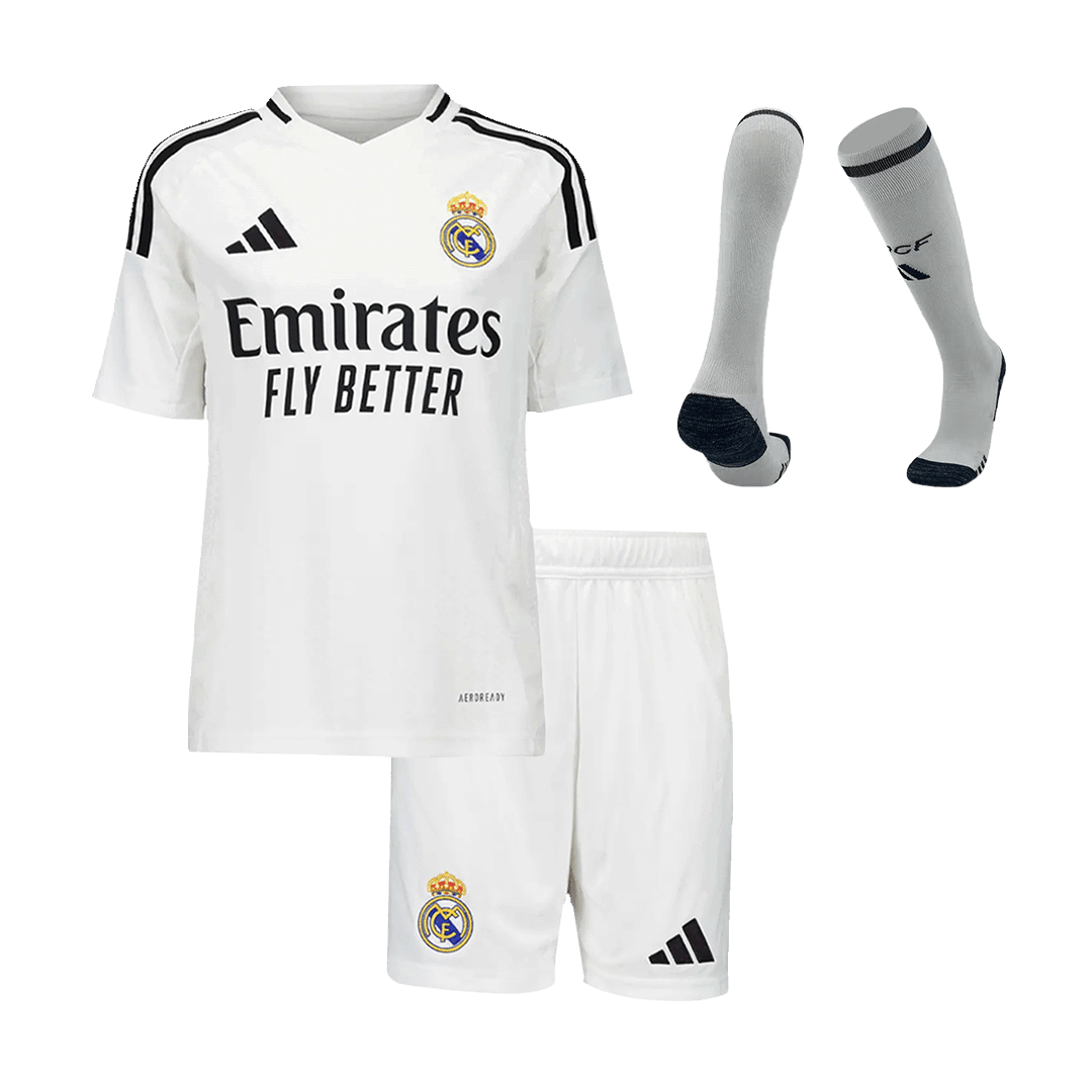 Kid's Real Madrid Home Football Shirt Kit (Shirt+Shorts+Socks) 2024/25 Football Kit UK