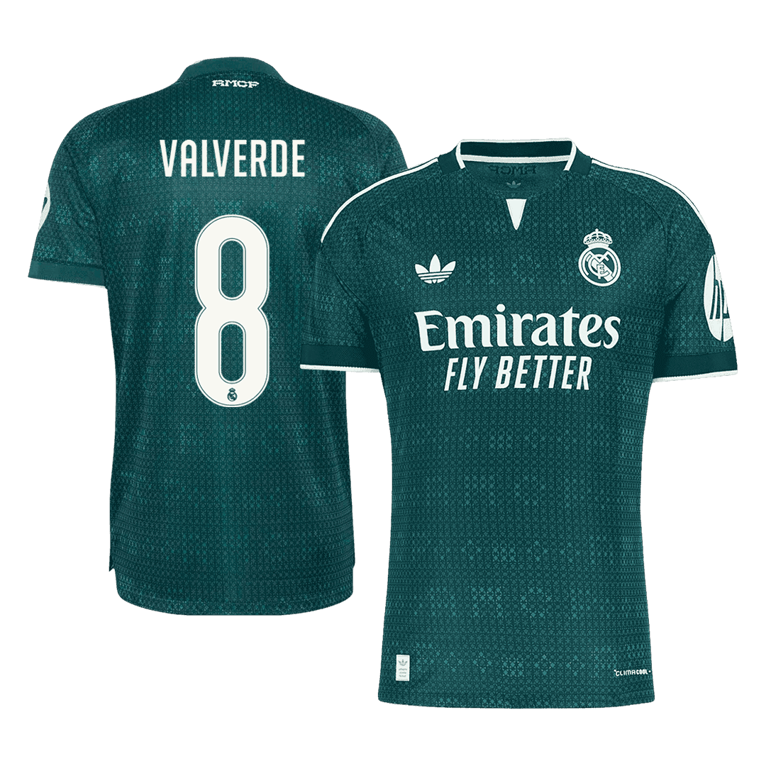 Versão do Jogador VALVERDE #8 Real Madrid Fora Futebol Camisas 2026/27 Verde