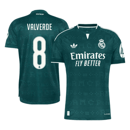 Versão do Jogador VALVERDE #8 Real Madrid Fora Futebol Camisas 2026/27 Verde