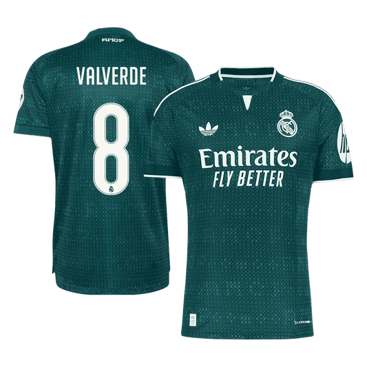 Versão do Jogador VALVERDE #8 Real Madrid Fora Futebol Camisas 2026/27 Verde