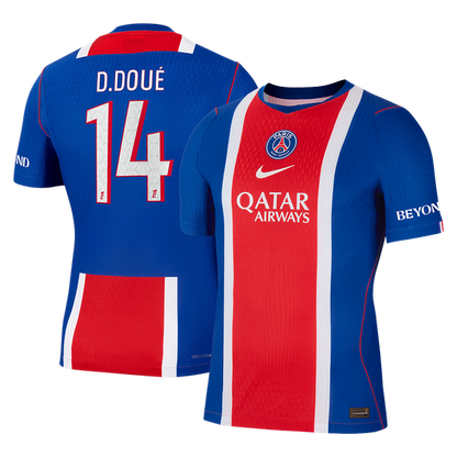 Versão do Jogador D. DOUÉ #14 PSG Casa Futebol Camisas 2026/27 Azul