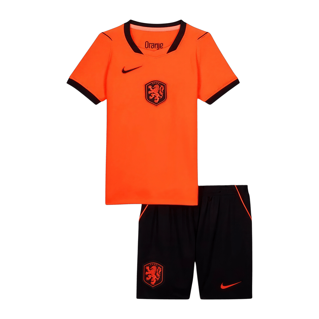 Países Baixos Infantil  Casa Copa do Mundo Futebol Camisa Conjunto (Camisa+Shorts) 2026 Laranja