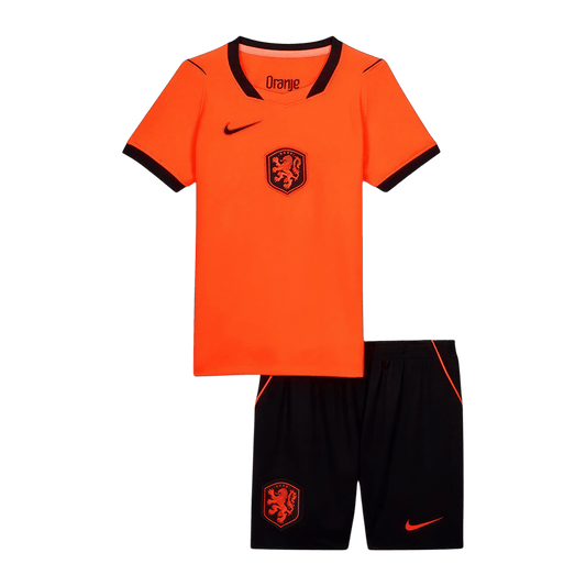 Netherlands Infantil  Casa Copa do Mundo Futebol Camisa Conjunto (Camisa+Shorts) 2026 Laranja