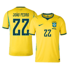 JOÃO PEDRO #22 Brazil Casa Copa do Mundo Camisa 2026 Amarelo