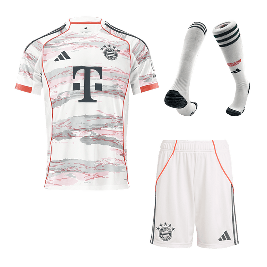 Bayern Munich 
 Fora 
 Camisa 
Conjunto (Camisa + Calções + Meias) 
2025/26 
 Branco